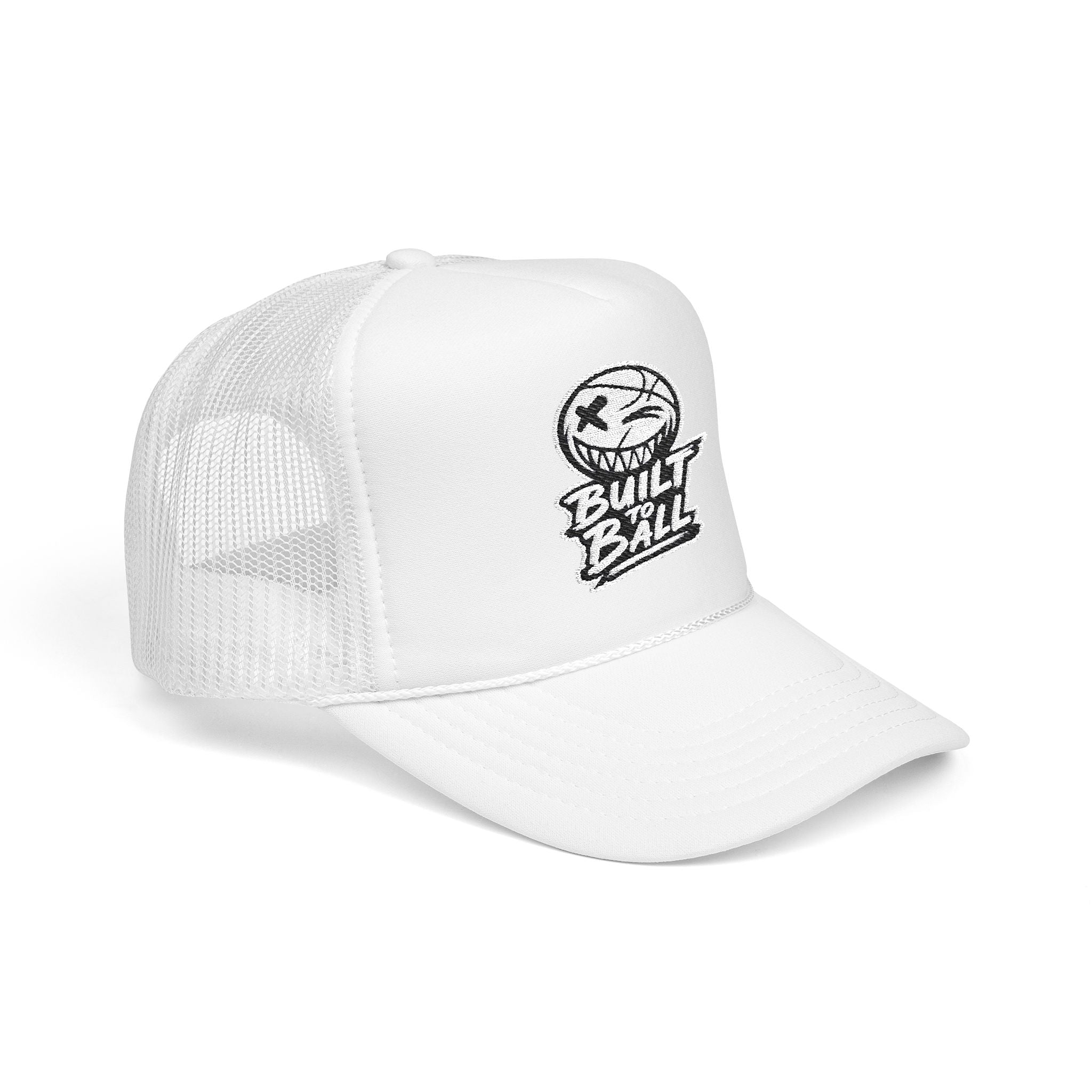 Built to Ball Foam Trucker Hat, Embroidered Cap for Sports Fans, Adjustable Snapback, Perfect Gift for Athletes, Everyday Wear