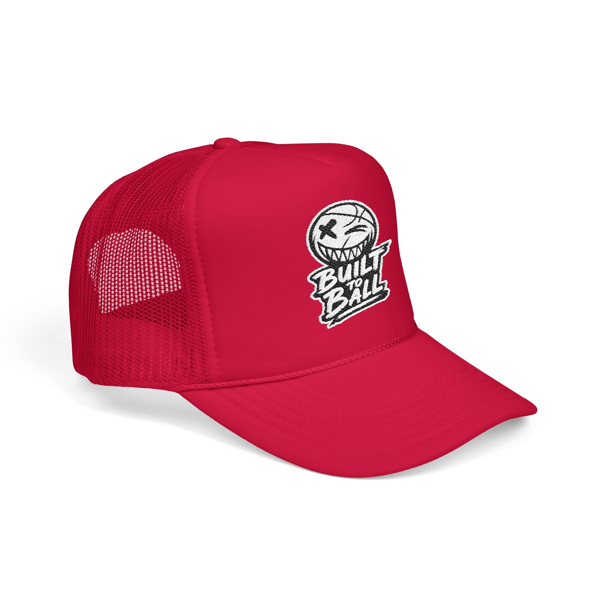 Built to Ball Foam Trucker Hat, Embroidered Cap for Sports Fans, Adjustable Snapback, Perfect Gift for Athletes, Everyday Wear