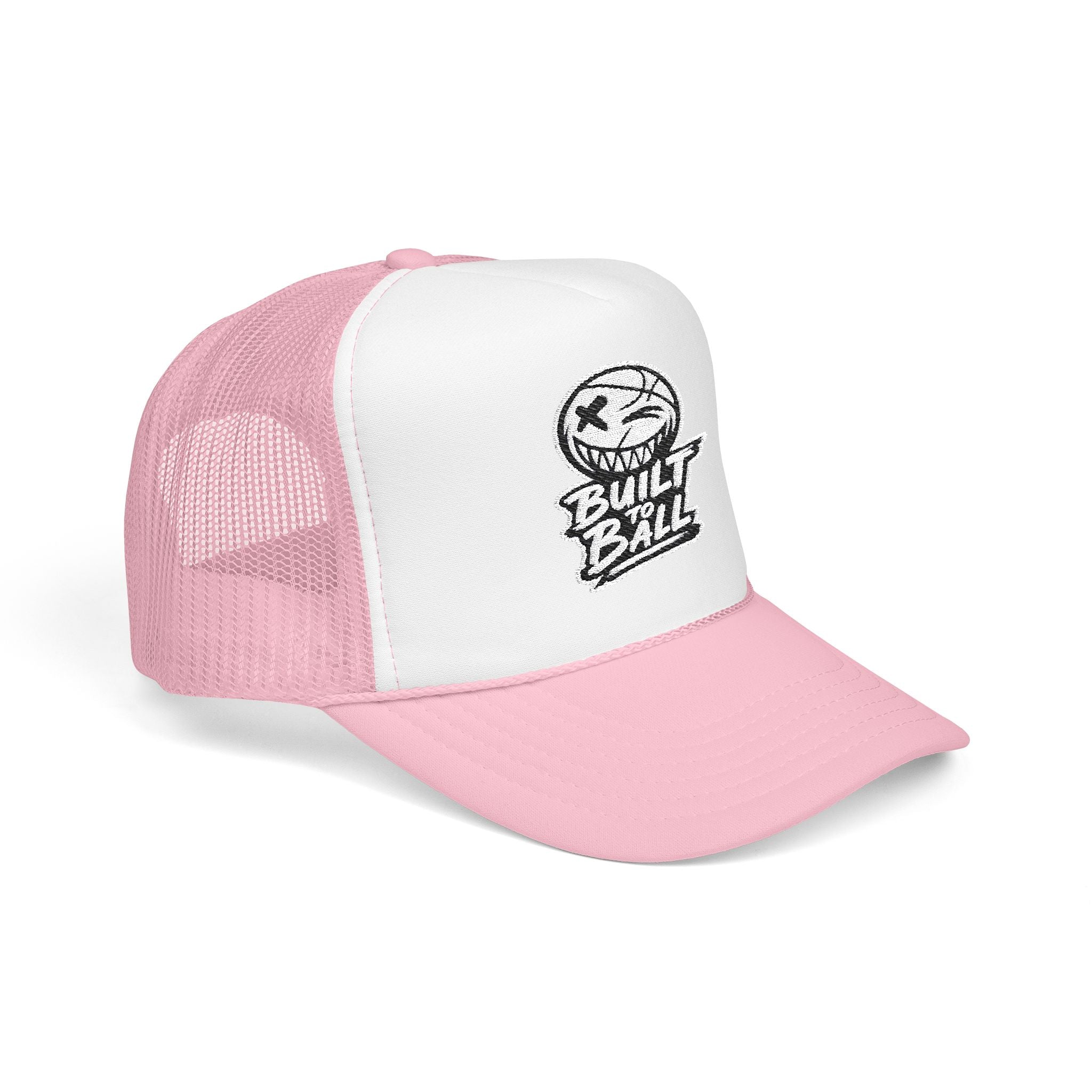 Built to Ball Foam Trucker Hat, Embroidered Cap for Sports Fans, Adjustable Snapback, Perfect Gift for Athletes, Everyday Wear