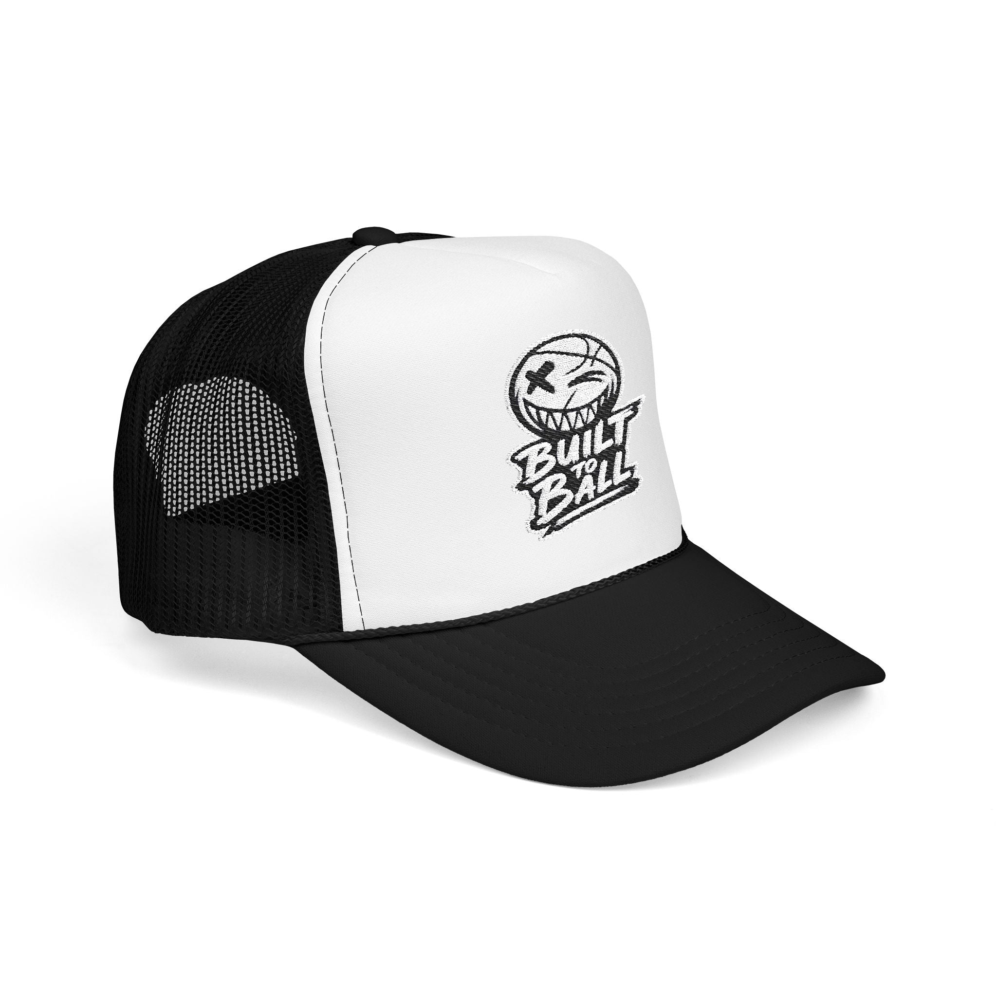Built to Ball Foam Trucker Hat, Embroidered Cap for Sports Fans, Adjustable Snapback, Perfect Gift for Athletes, Everyday Wear