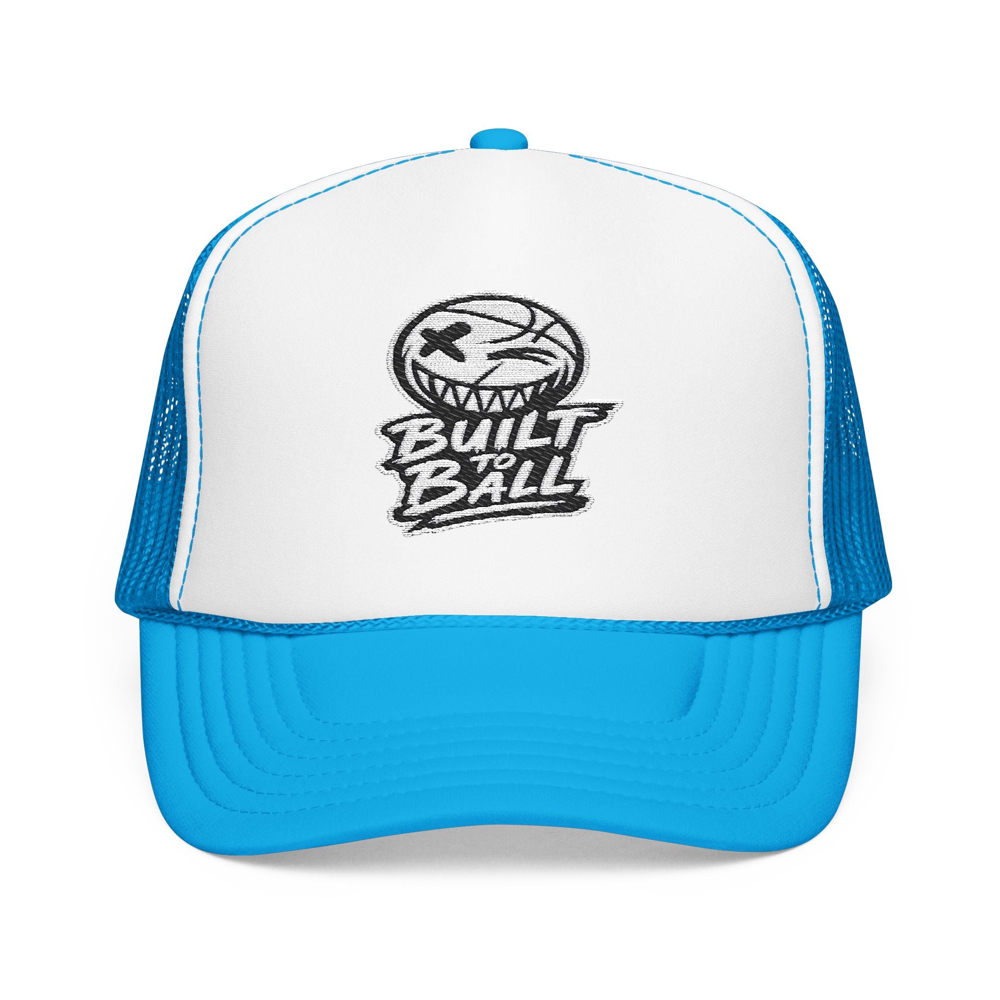 Built to Ball Foam Trucker Hat, Embroidered Cap for Sports Fans, Adjustable Snapback, Perfect Gift for Athletes, Everyday Wear