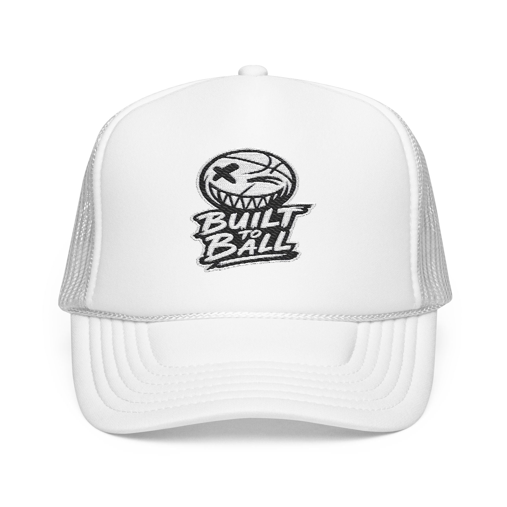 Built to Ball Foam Trucker Hat, Embroidered Cap for Sports Fans, Adjustable Snapback, Perfect Gift for Athletes, Everyday Wear