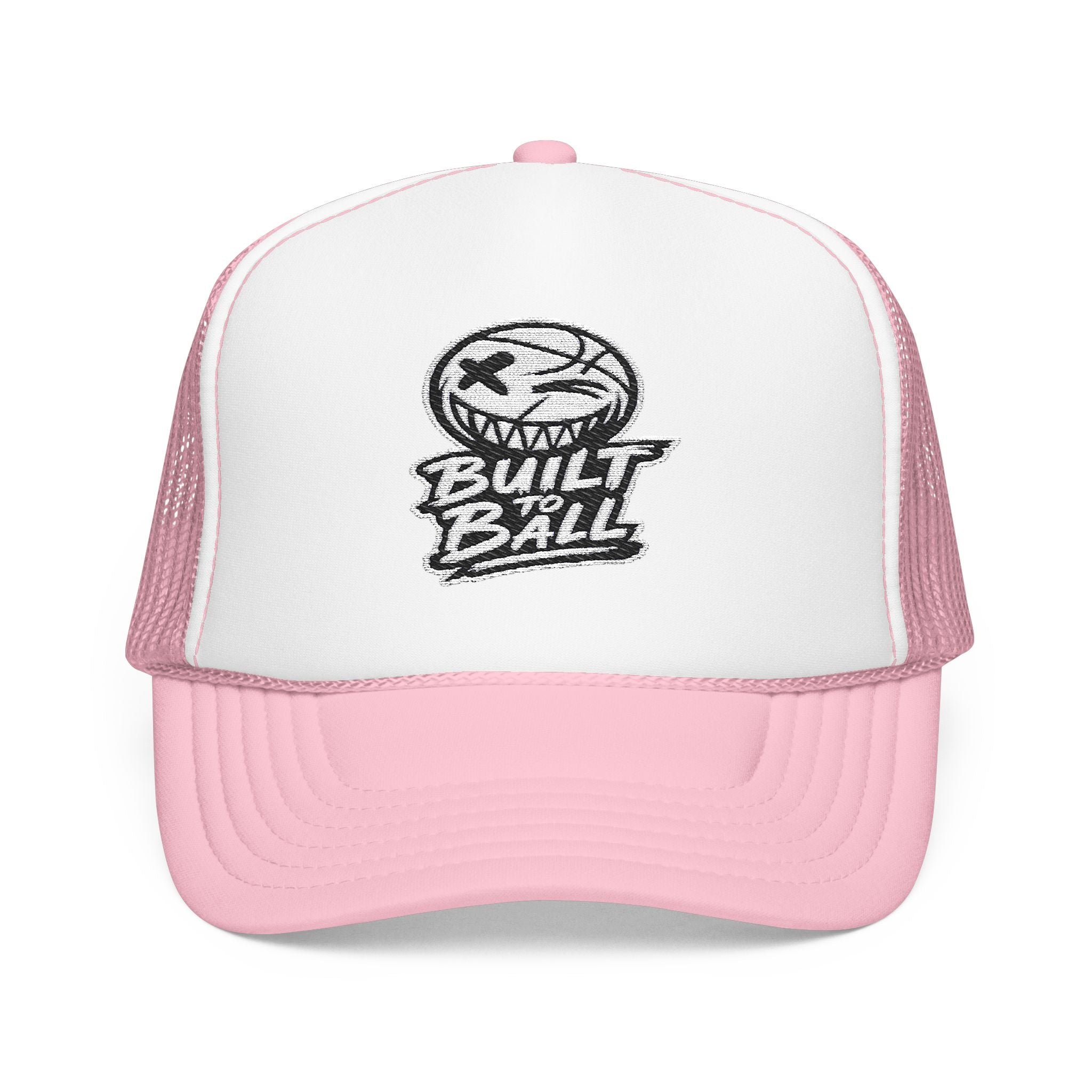 Built to Ball Foam Trucker Hat, Embroidered Cap for Sports Fans, Adjustable Snapback, Perfect Gift for Athletes, Everyday Wear