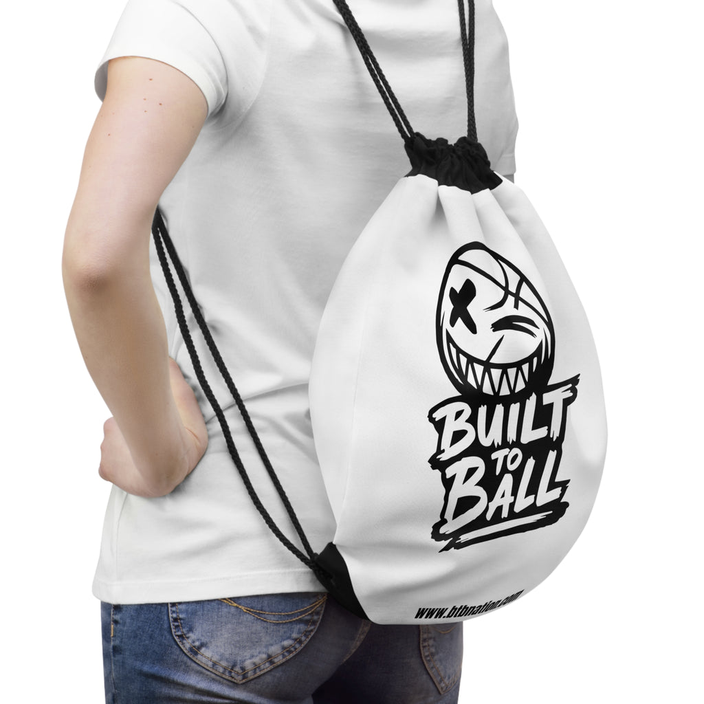 Basketball Drawstring Bag - Built to Ball, Gym Bag, Sports Bag, Workout Essentials, Gift for Athletes